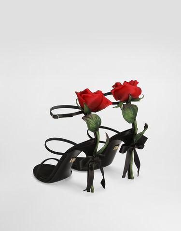 Аксесуари Dolce & Gabbana Dolce & Gabbana Satin Rose Embellished Heels чорний | CR1817A763080999, 2