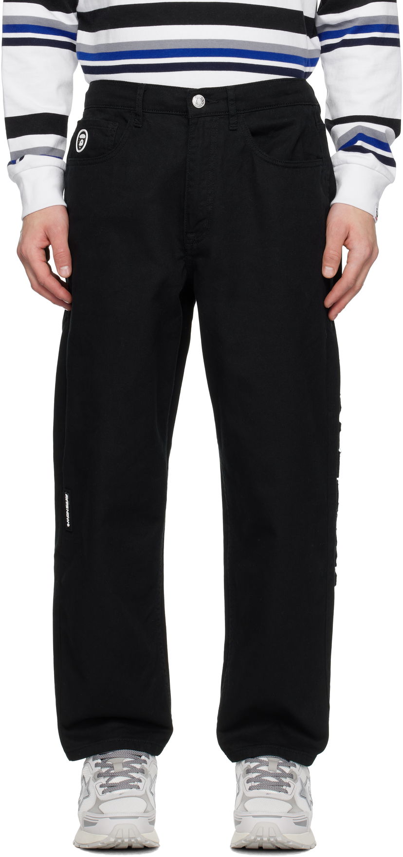 Штани карго AAPE by A Bathing Ape AAPE by A Bathing Ape 'AAPE NOW' Jeans чорний | AAPJNMB623XXNBKX
