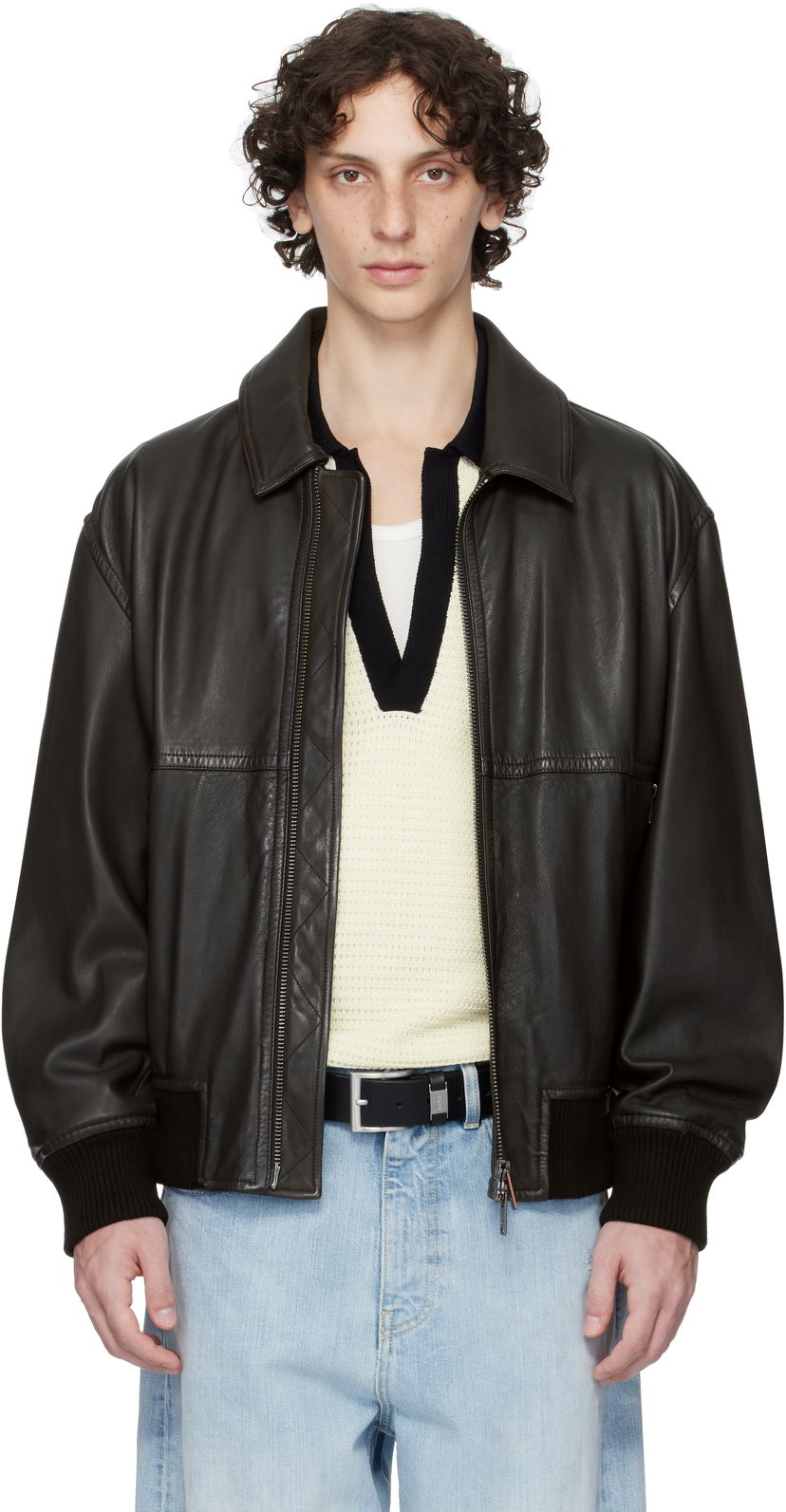 Куртка BOSS BOSS Zip Leather Jacket чорний | 50543240