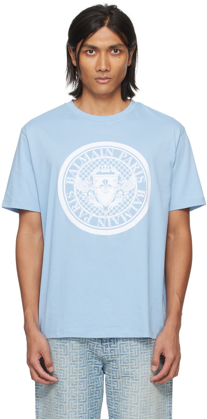 Футболка Balmain Coin T-shirt Синій | CH1EG000BB17