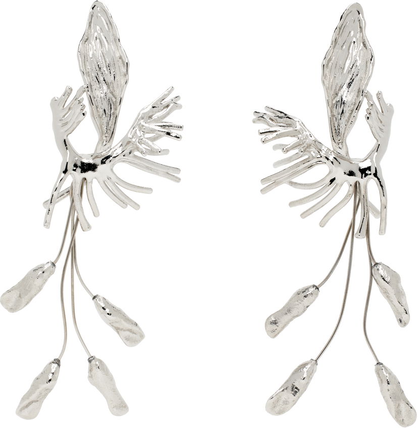 Сережки Dries Van Noten Dries Van Noten Graphic Drop Earrings Металік | 251-018213-046