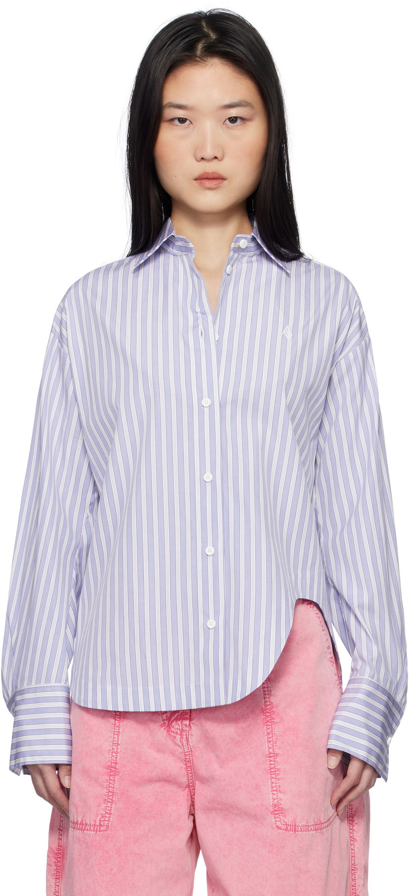 Сорочка The Attico Attico Eliza Striped Shirt Фіолетовий | 250WCH00014 CCC051AA