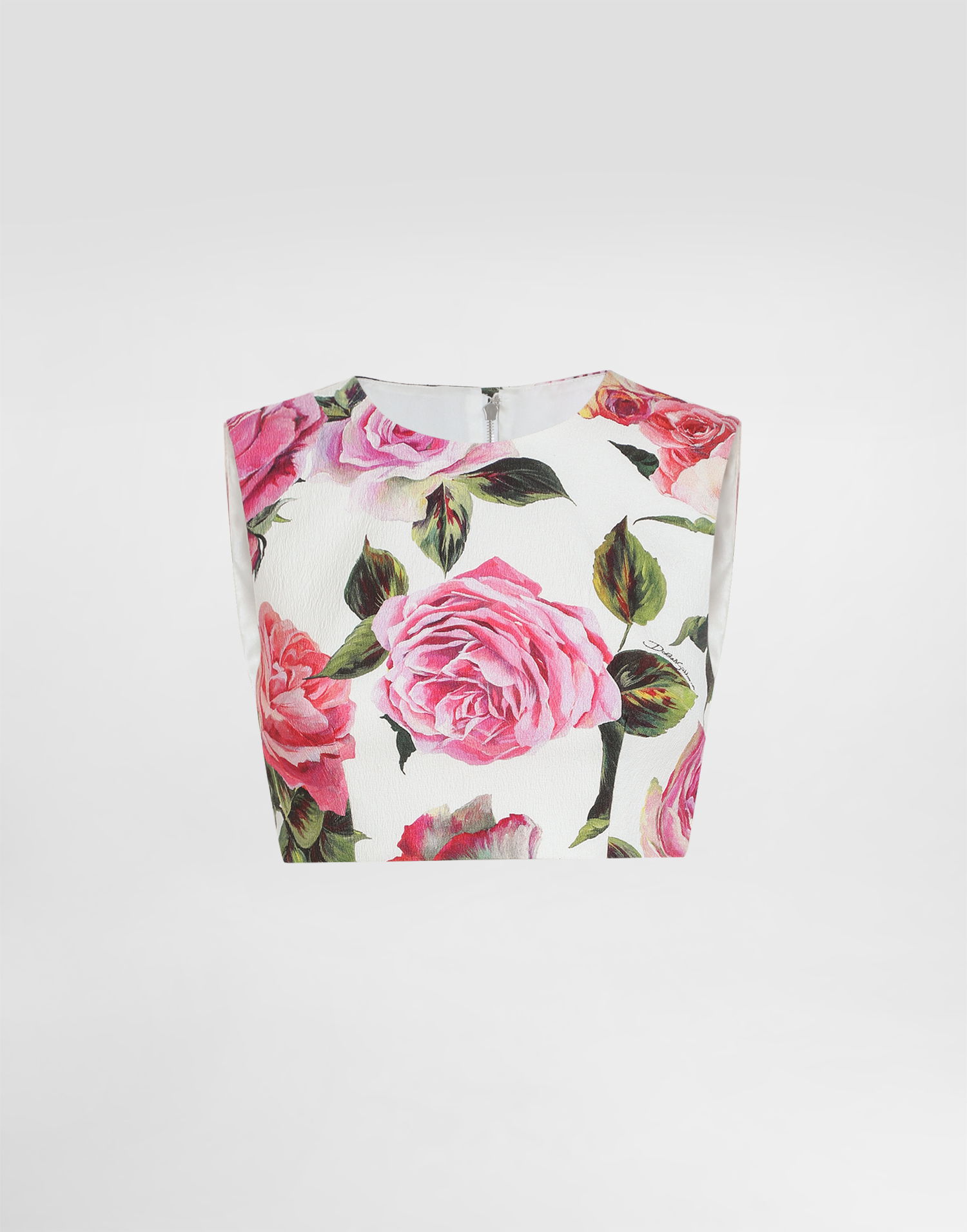 Кроп-топи Dolce & Gabbana Dolce & Gabbana Rose Print Jacquard Crop Top білий | F7AO5TFSRQJHA5IG, 0