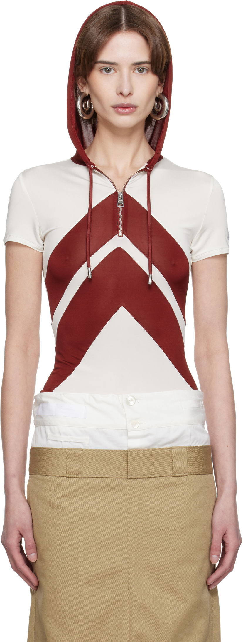 Світшоти Jean Paul Gaultier Jean Paul Gaultier 'The Chevrons' Hooded Top Червоний | 25/33-F-TS109P-J084-0128