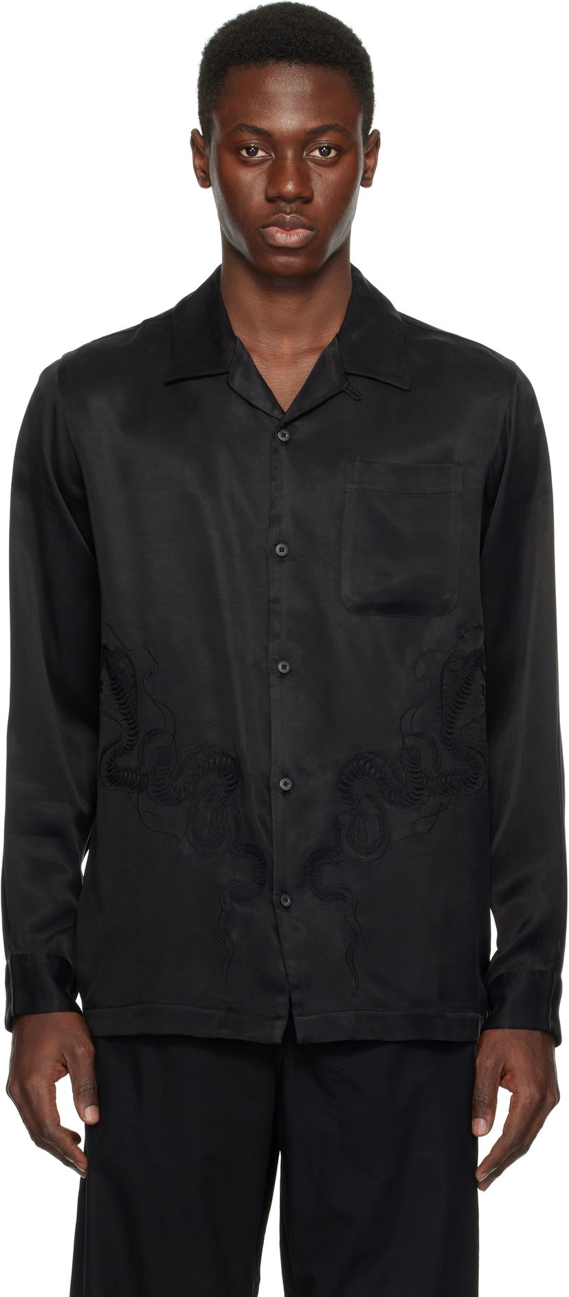 Сорочка Maharishi Maharishi Year of the Snake Cupro Shirt чорний | 6121