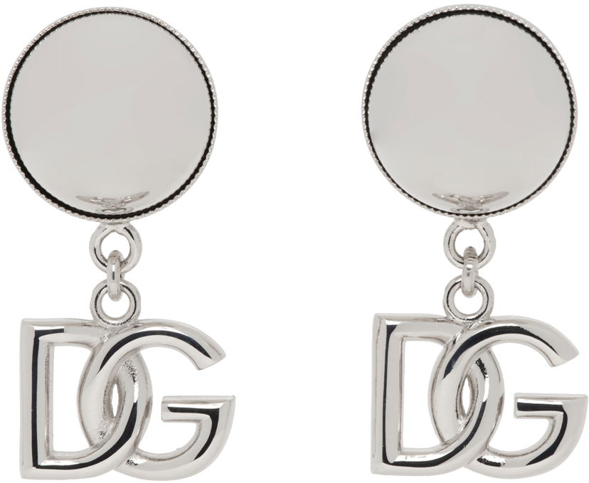 Сережки Dolce & Gabbana Dolce & Gabbana Kim Kardashian Edition DG Logo Drop Earrings Металік | WEQ2V3 W1111