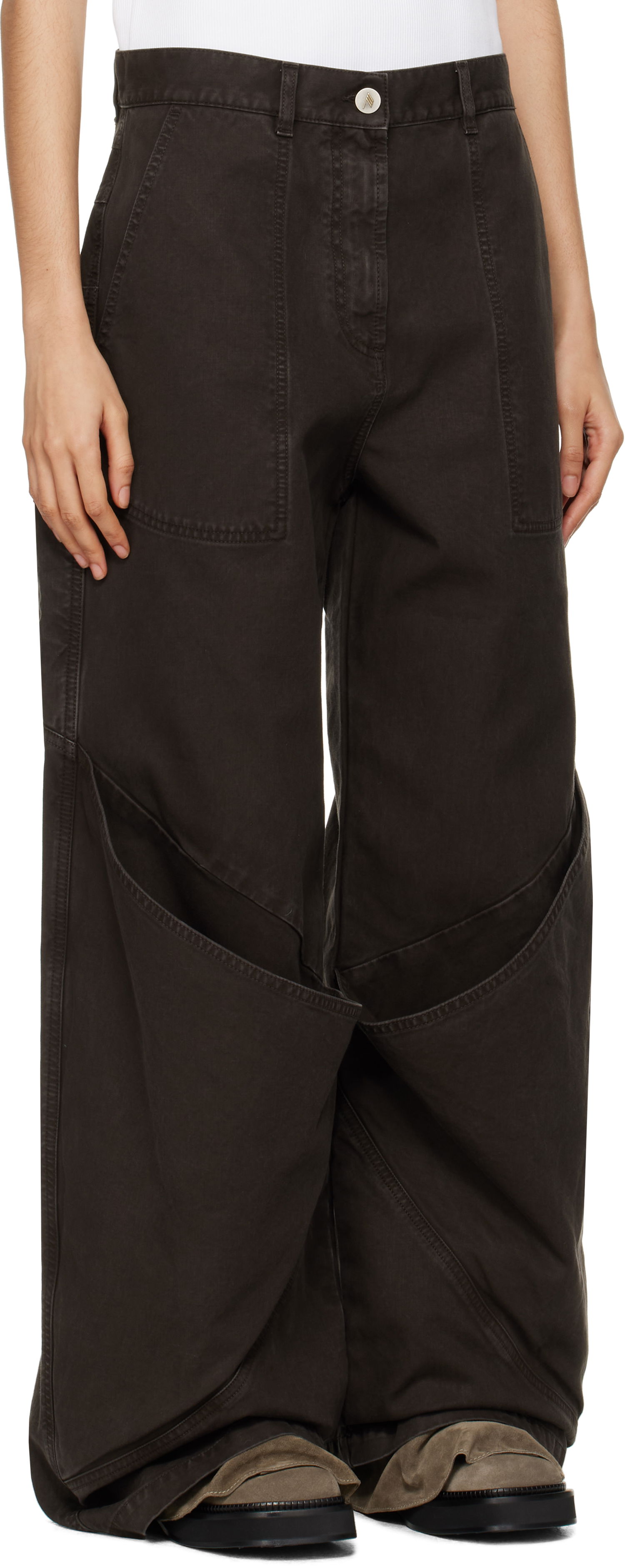 Штани карго The Attico The Attico Long Cargo Pants Коричневий | 250WCP00198 DDC093AA, 1