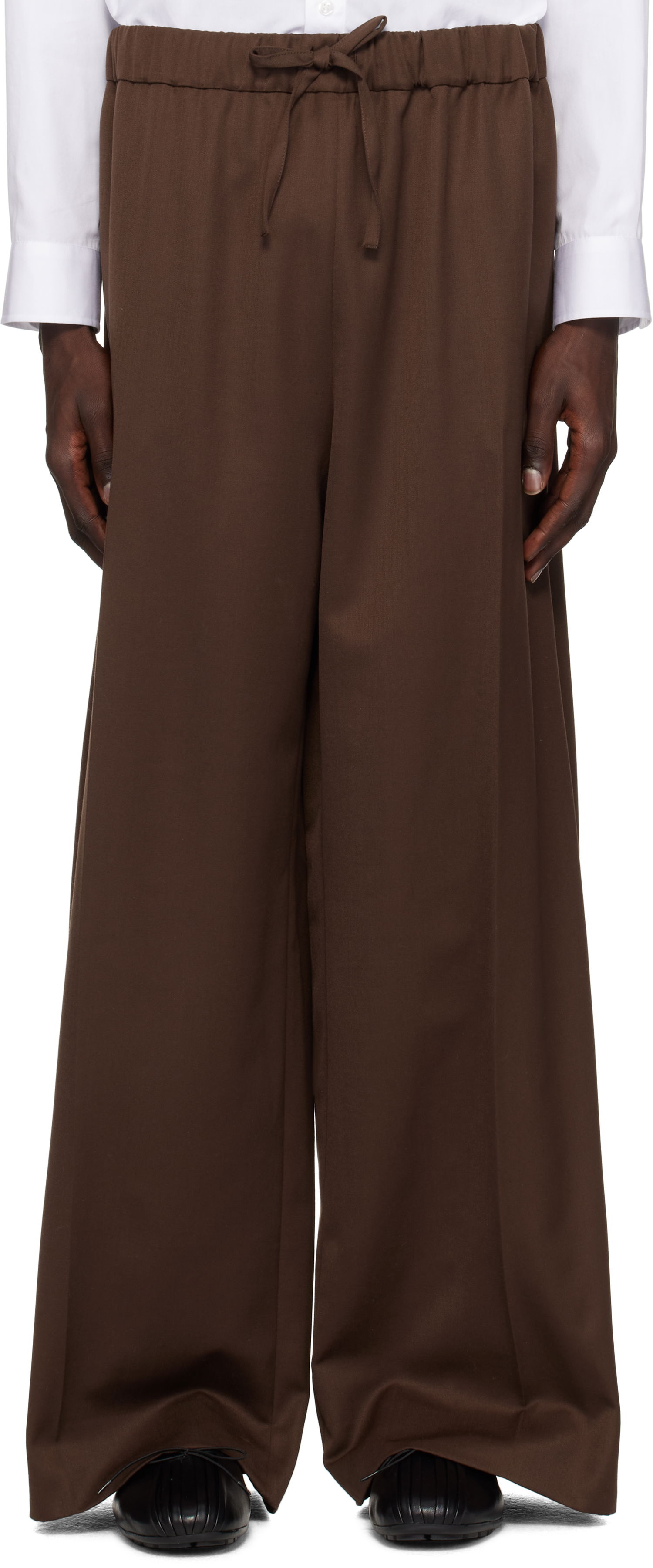 Штани Simone Rocha Simone Rocha Wide Leg Drawstring Trousers Коричневий | 4143D 1217, 0
