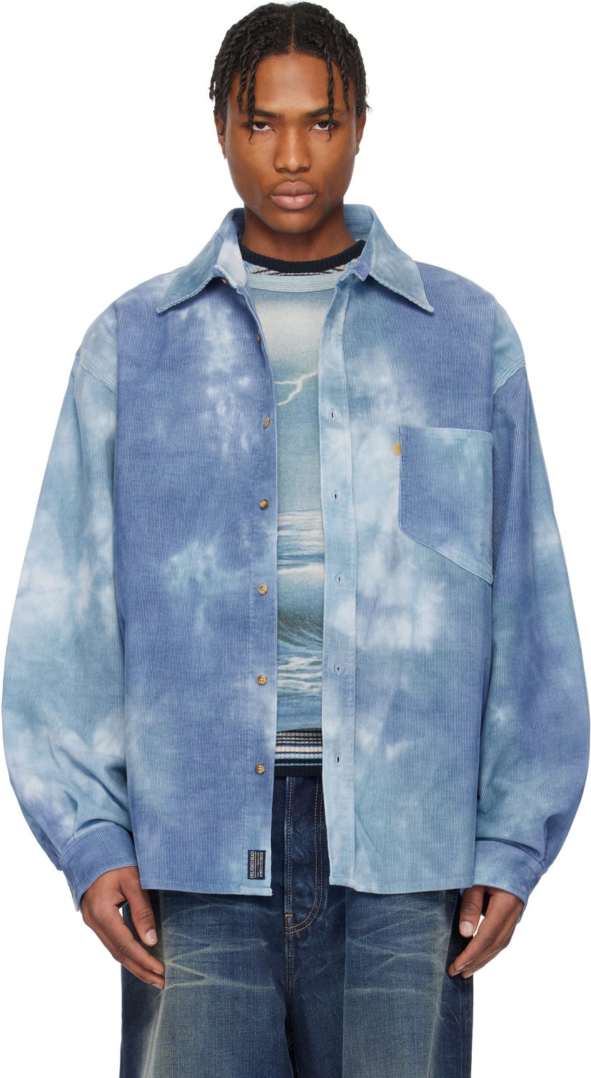 Сорочка ERL ERL Tie-Dye Corduroy Overshirt Синій | ERL10B007