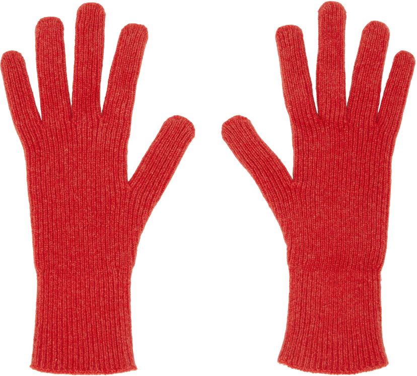 Рукавички Baserange Baserange Ribbed Knit Gloves Червоний | ACRG-RC-AU25