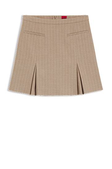 Спідниця BOSS Pinstripe Flannel Mini Skirt бежевий | 50542569