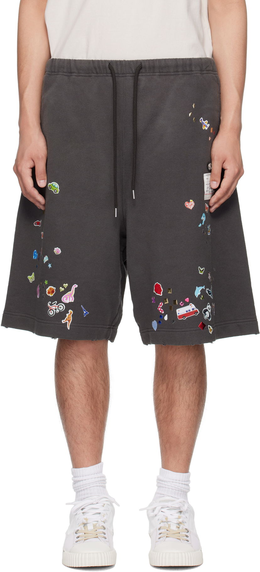 Шорти Maison MIHARA YASUHIRO MIHARA YASUHIRO Sticker Graphic Shorts Сірий | A14SP553