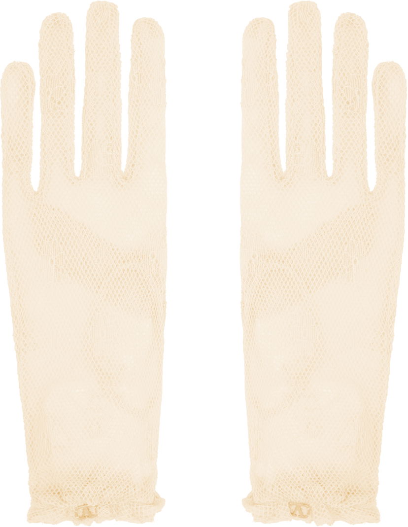 Рукавички Valentino Valentino Garavani VLogo Signature Lace Gloves бежевий | 6W0GD00HPNN