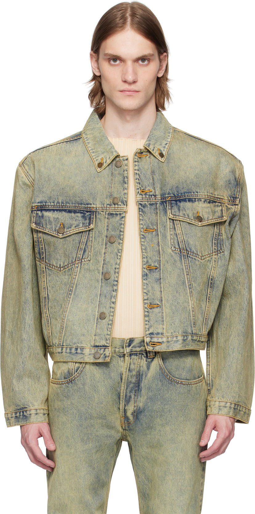 Куртка Entire Studios Entire Studios Shrunken Denim Jacket Жовтий | ESU-S25-11002-SW