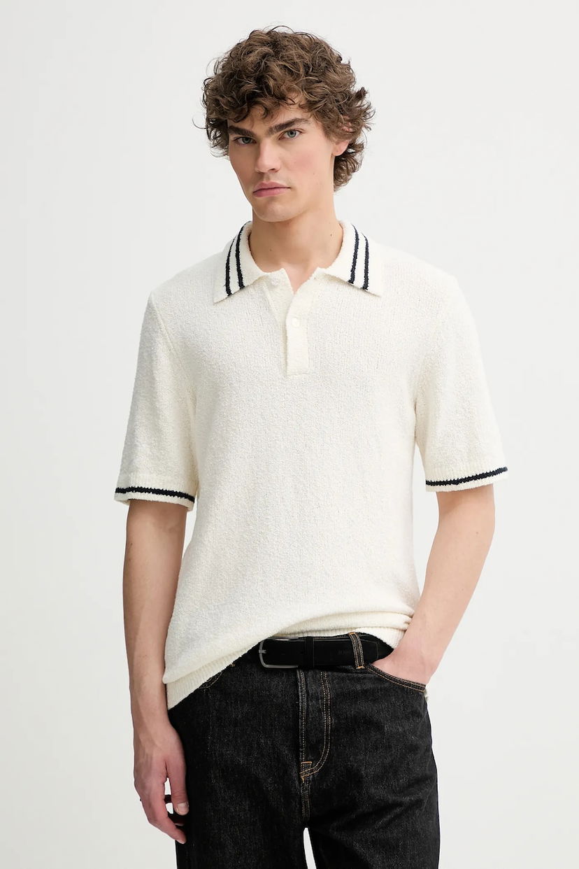 Сорочка поло Samsoe Samsoe Short-sleeved Knit Polo shirt SAPEDRO білий | M25200017