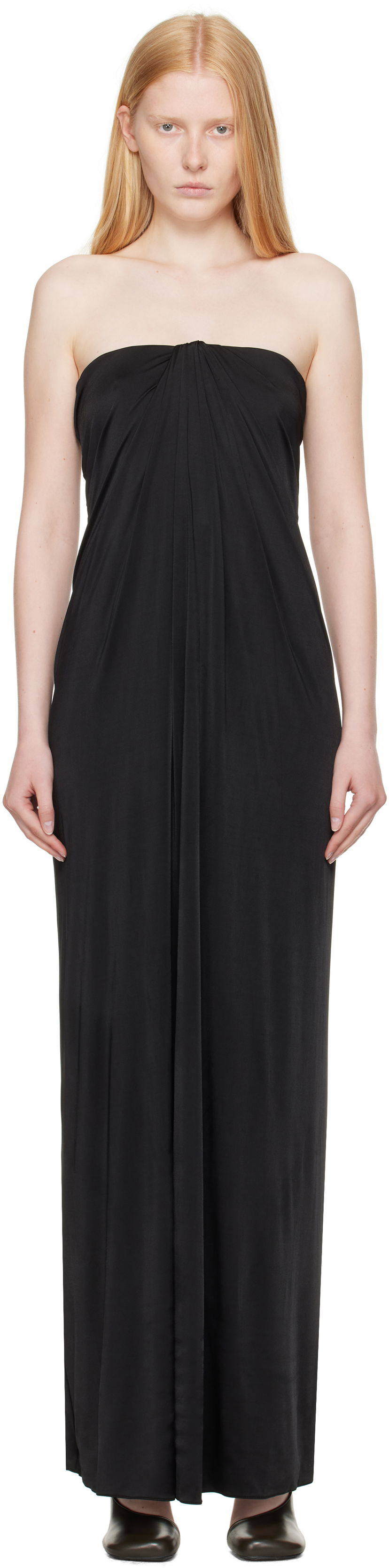 плаття FERRAGAMO Ferragamo Sleeveless Gathered Maxi Dress чорний | 780649