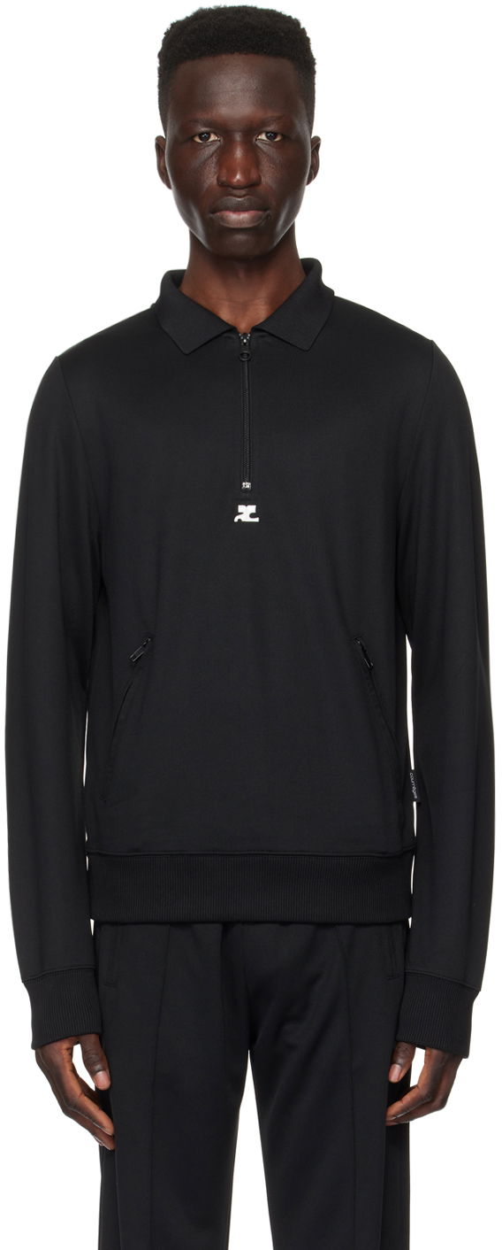 Сорочка поло Courrèges Courrèges Zip Sweatshirt чорний | 124JVE063JS0091