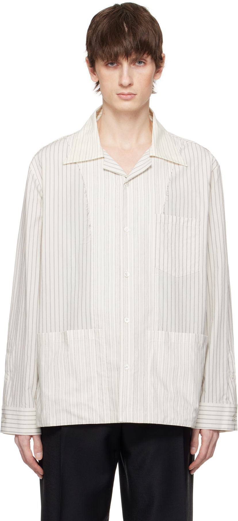 Сорочка Maison Margiela Maison Margiela Reconstructed Pinstripe Shirt білий | S50DT0047 MTN053