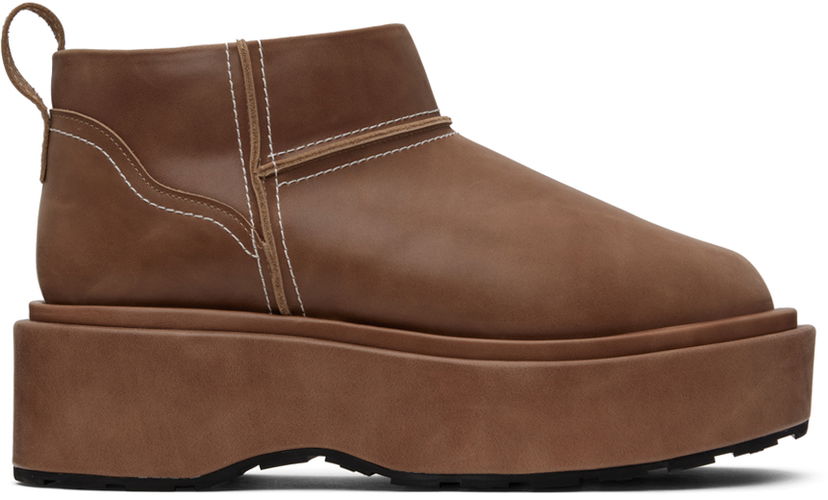 Аксесуари We11done We11done Pull-Loop Platform Boots Коричневий | WD-AO1-23-468-W-BR