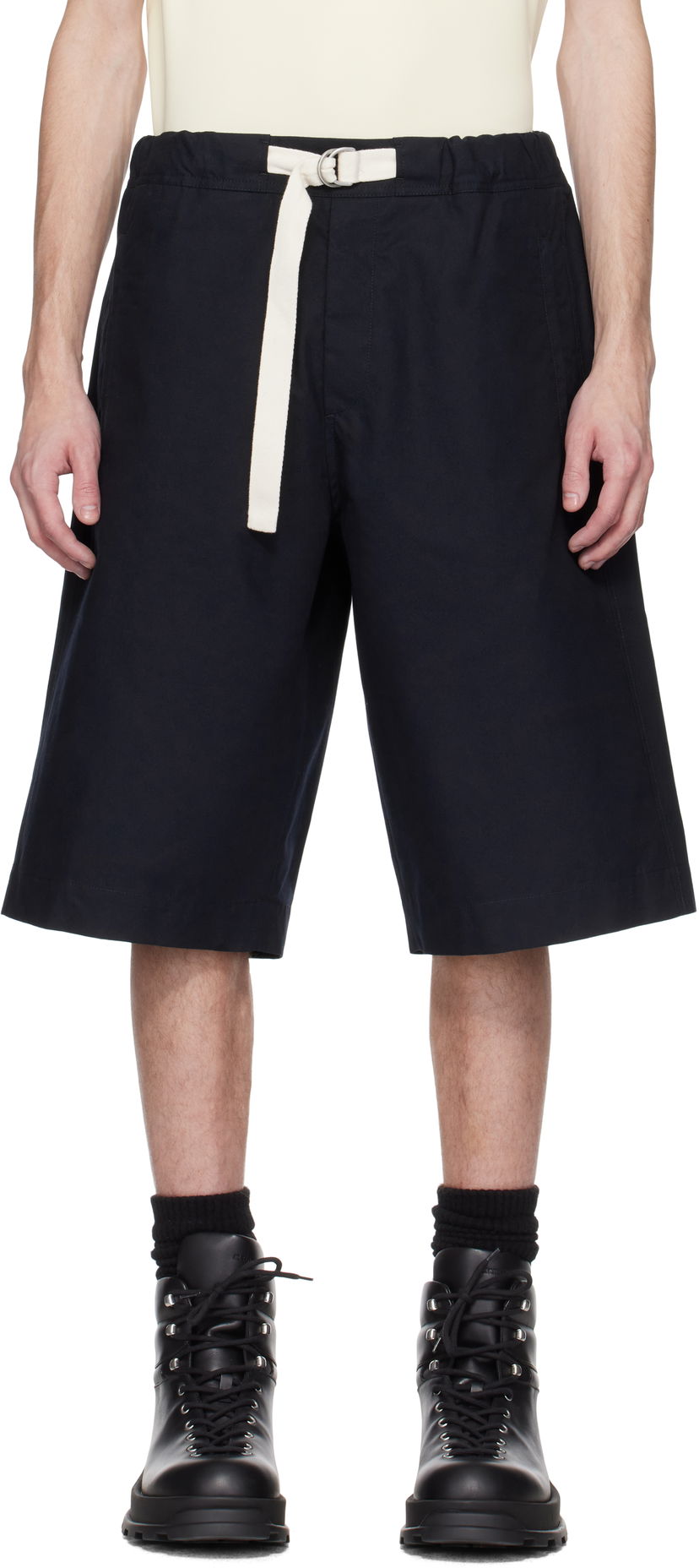 Шорти Jil Sander Jil Sander Organic Cotton Bermuda Shorts чорний | J47KA0263_J45296
