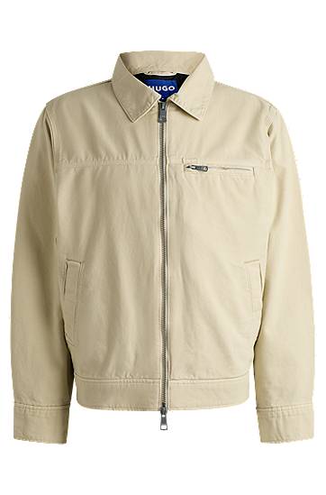 Куртка BOSS Regular-Fit Cotton Canvas Jacket бежевий | 50530589