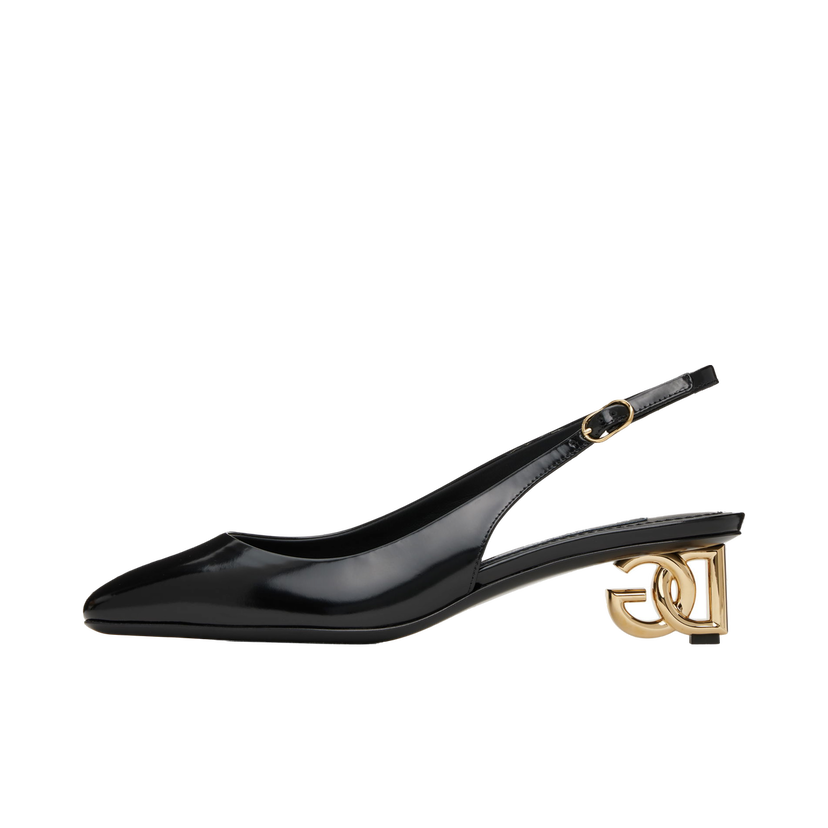 Кросівки та взуття Dolce & Gabbana Dolce&Gabbana Patent Leather Slingback Heels чорний | CG0913 A1037