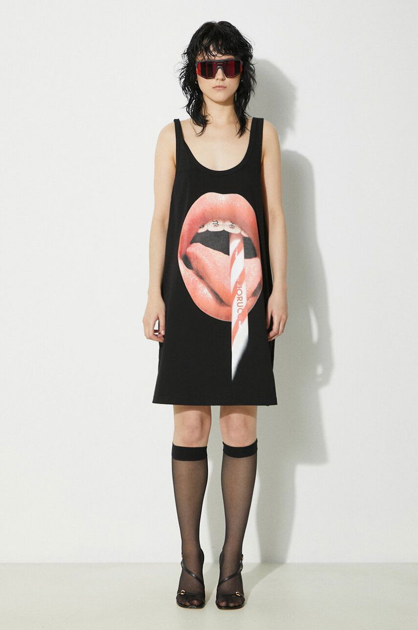 Безрукавка Fiorucci Fiorucci Oversize Mini Tank Dress with Mouth Print чорний | W01FPDTA111CO01BK01