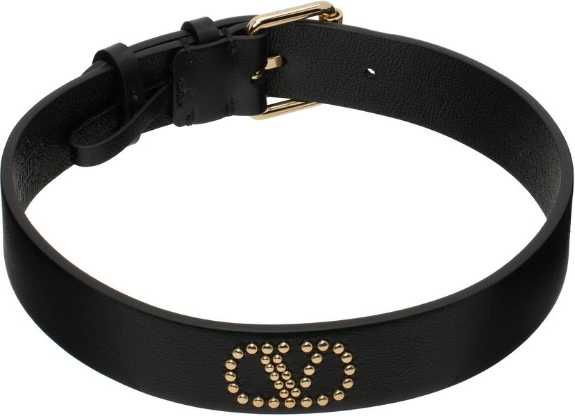 Ремені Valentino Valentino Garavani Signature VLogo Leather Choker чорний | 6W2J0Y53SYI