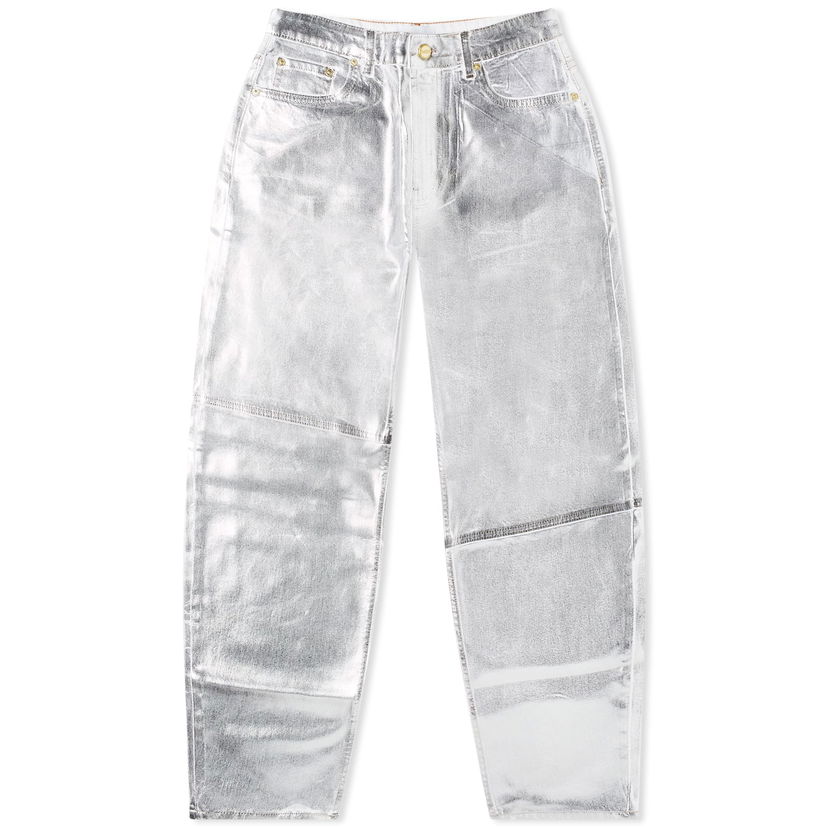 Штани GANNI Foil Denim Trousers Сірий | J1411-151