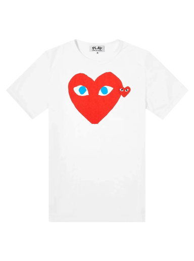 Футболка Comme des Garçons PLAY Double Heart Logo T-Shirt білий | P1T085