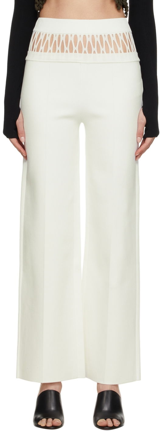 Штани Dion Lee Dion Lee Fishnet Tailored Trousers білий | C7059S22