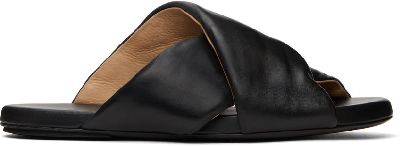 Кросівки та взуття Marsèll Marsèll Spanciata Twist Leather Slides чорний | M4468P010666