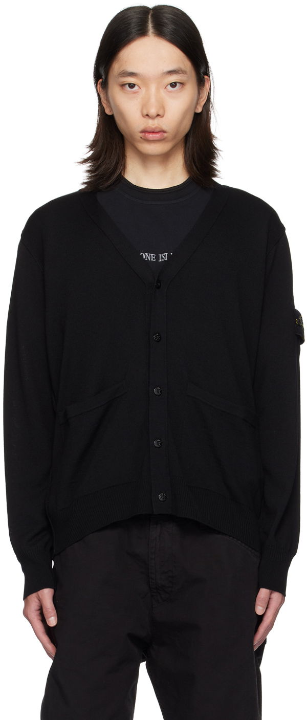Cветр Stone Island Black Patch Cardigan чорний | 8115511C4