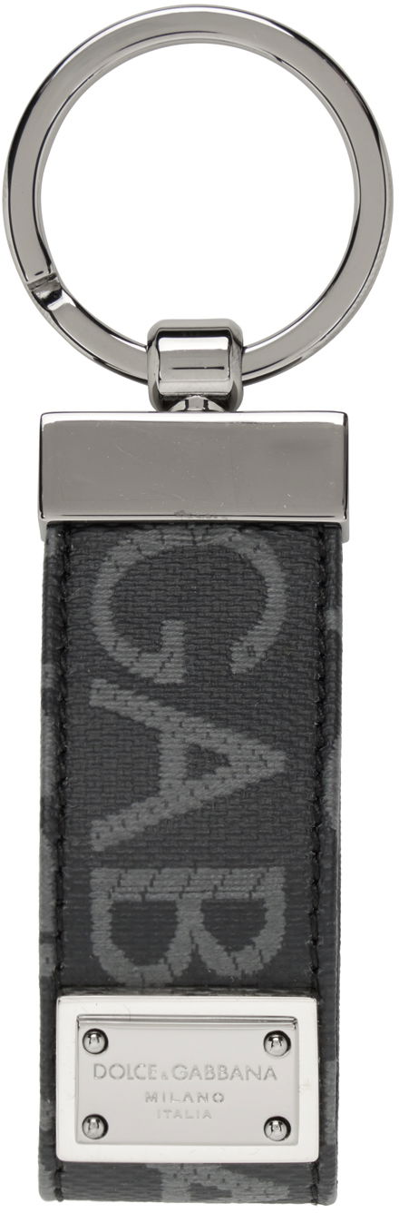 Брелоки Dolce & Gabbana Black Jacquard Keychain чорний | BP1371AJ705