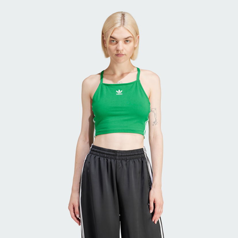 Кроп-топи adidas Originals Adicolor 3-Stripes Crop Top Зелений | IN8380