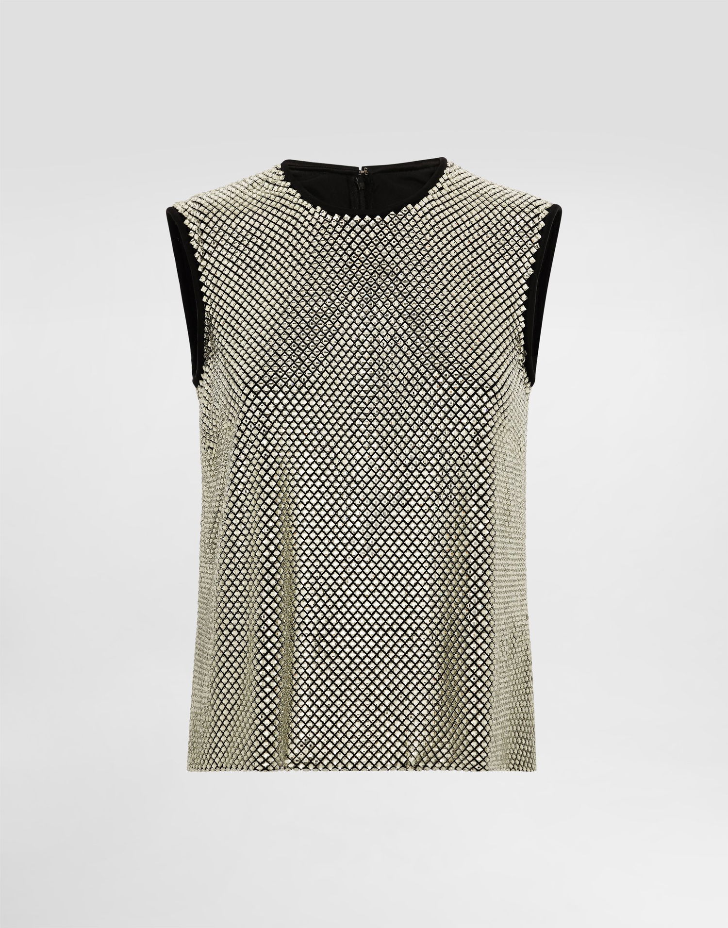 Безрукавка Dolce & Gabbana Sleeveless Crystal Mesh Blouse Металік | F7AK7ZFLSK3S0997, 0