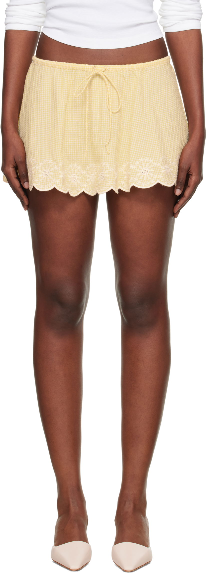 Спідниця GUIZIO Guizio Maelle Gingham Miniskirt Жовтий | P25304W167