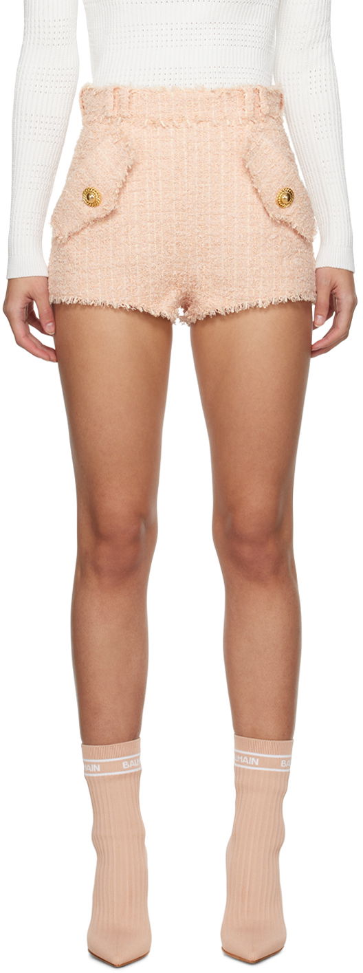 Шорти Balmain Fringed Shorts Рожевий | CF1PA232XF91