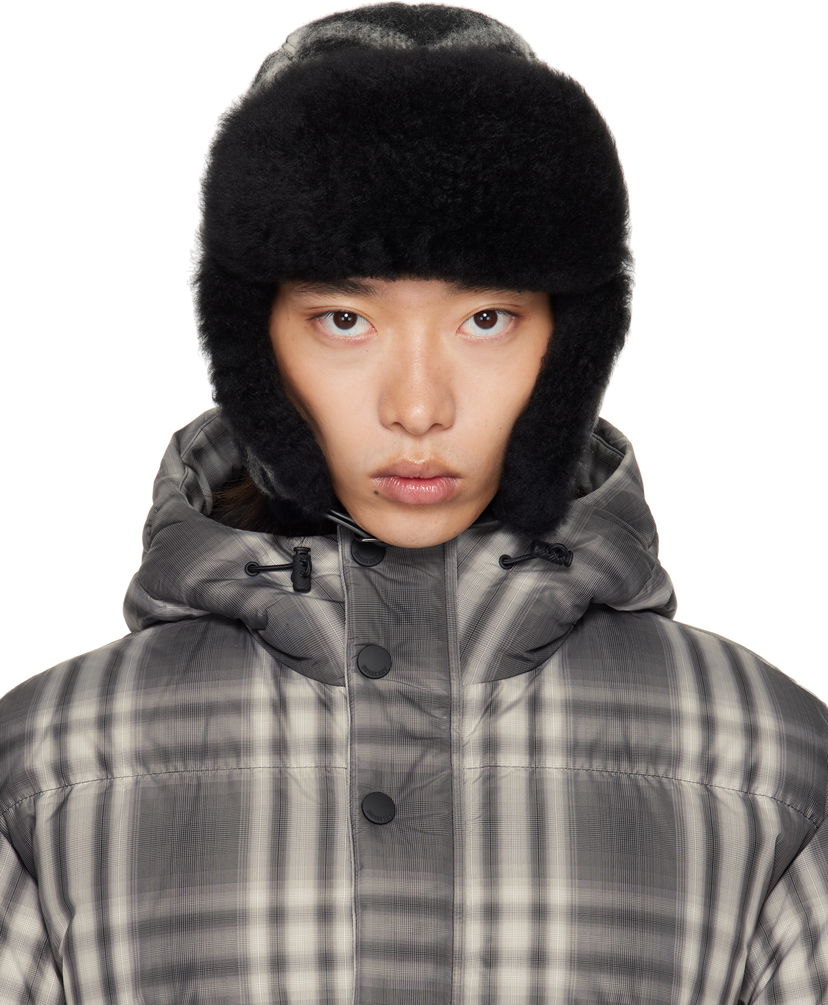 Капелюх Burberry Burberry Check Wool Trapper Hat Сірий | 8114830