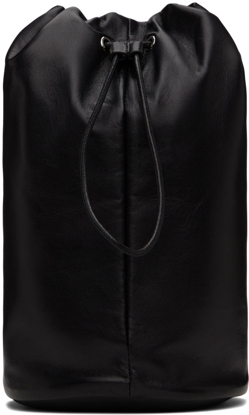 сумка-тоут The Row Leather Drawstring Pouch чорний | W1336-L100