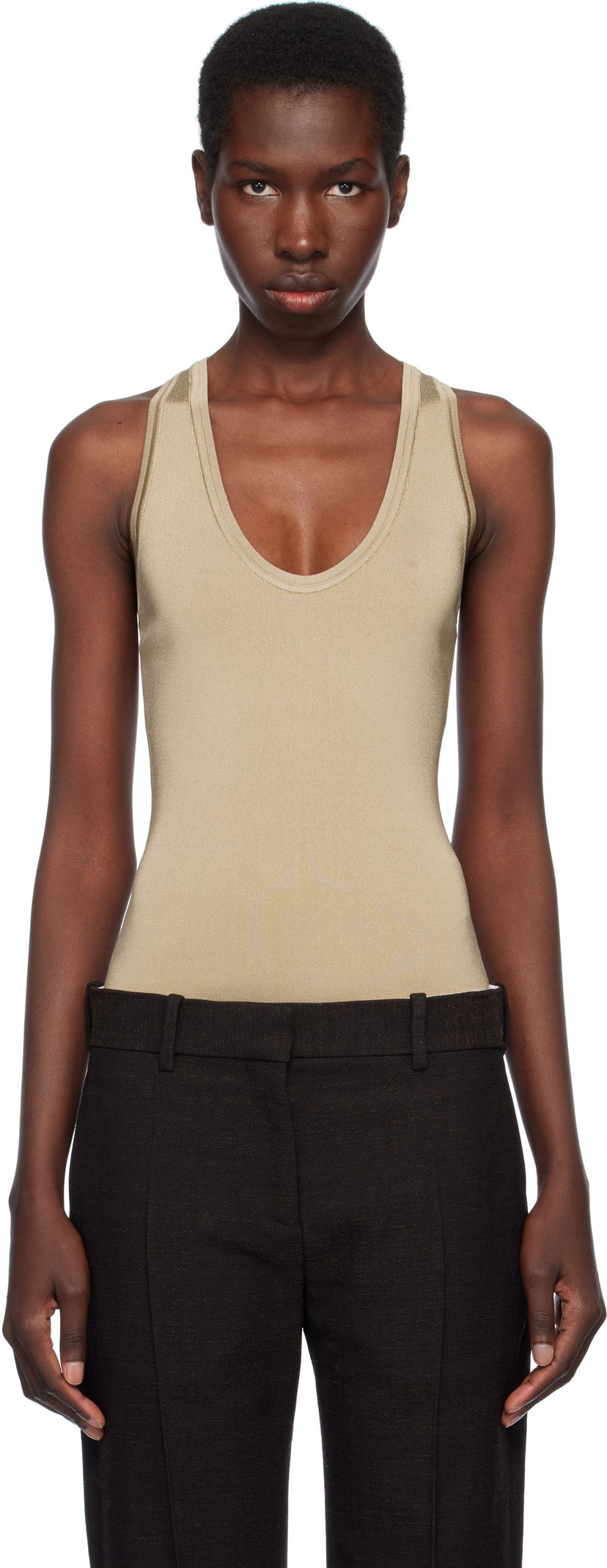 Безрукавка FERRAGAMO Ferragamo Knitted Bodysuit бежевий | 783140