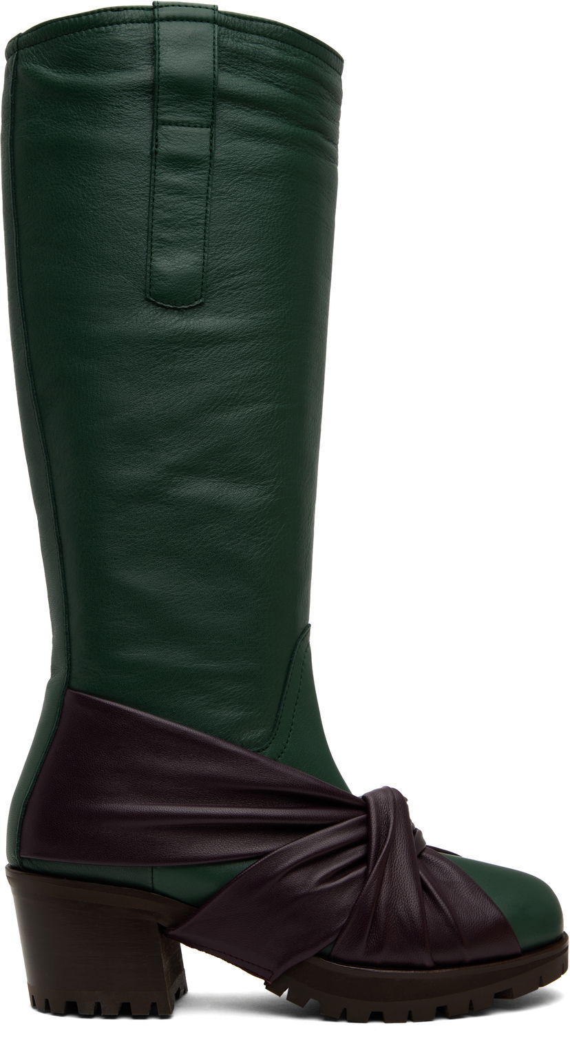 Кросівки та взуття KIKO KOSTADINOV Kiko Kostadinov Knotted Riding Boots Зелений | KKWAW24FT03-155