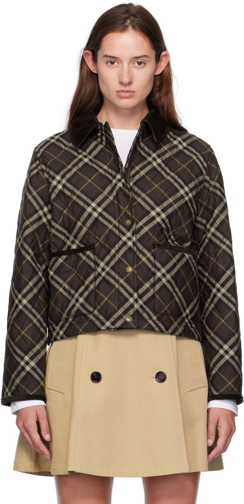 Куртка Burberry Burberry Oldham Plaid Quilted Jacket Коричневий | 8115975
