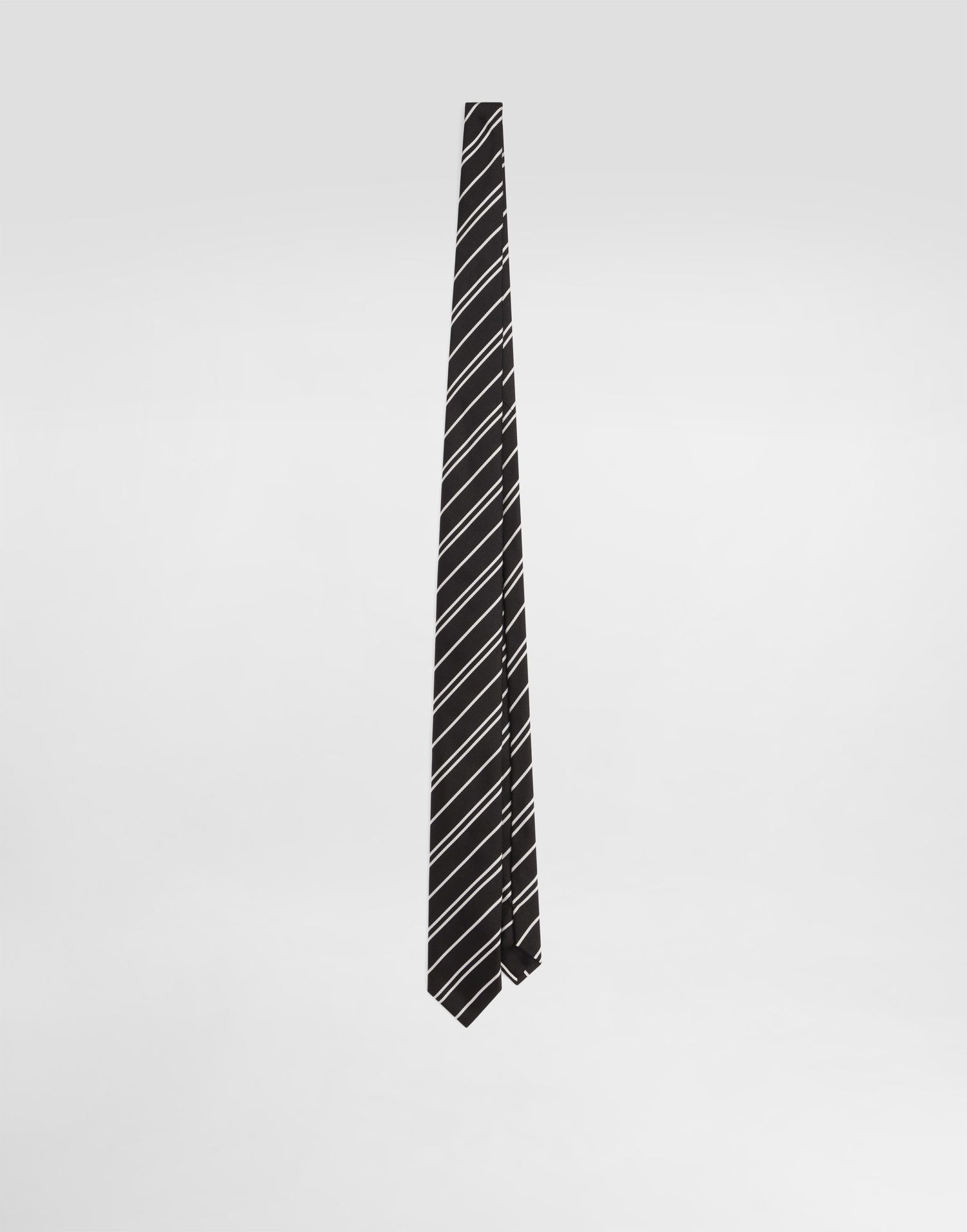 Аксесуари Dolce & Gabbana Dolce & Gabbana Jacquard Tie with Diagonal Stripes чорний | GT149EG0JRYN0004, 0
