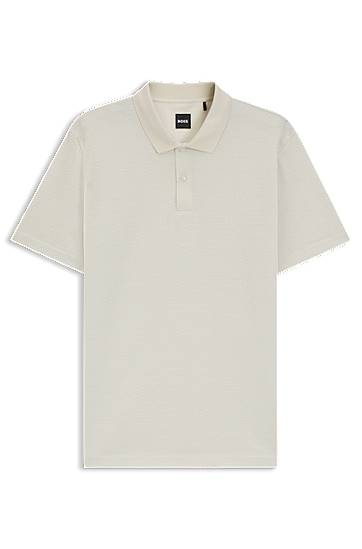 Сорочка поло BOSS Geometric Jacquard Polo Shirt бежевий | 50543885
