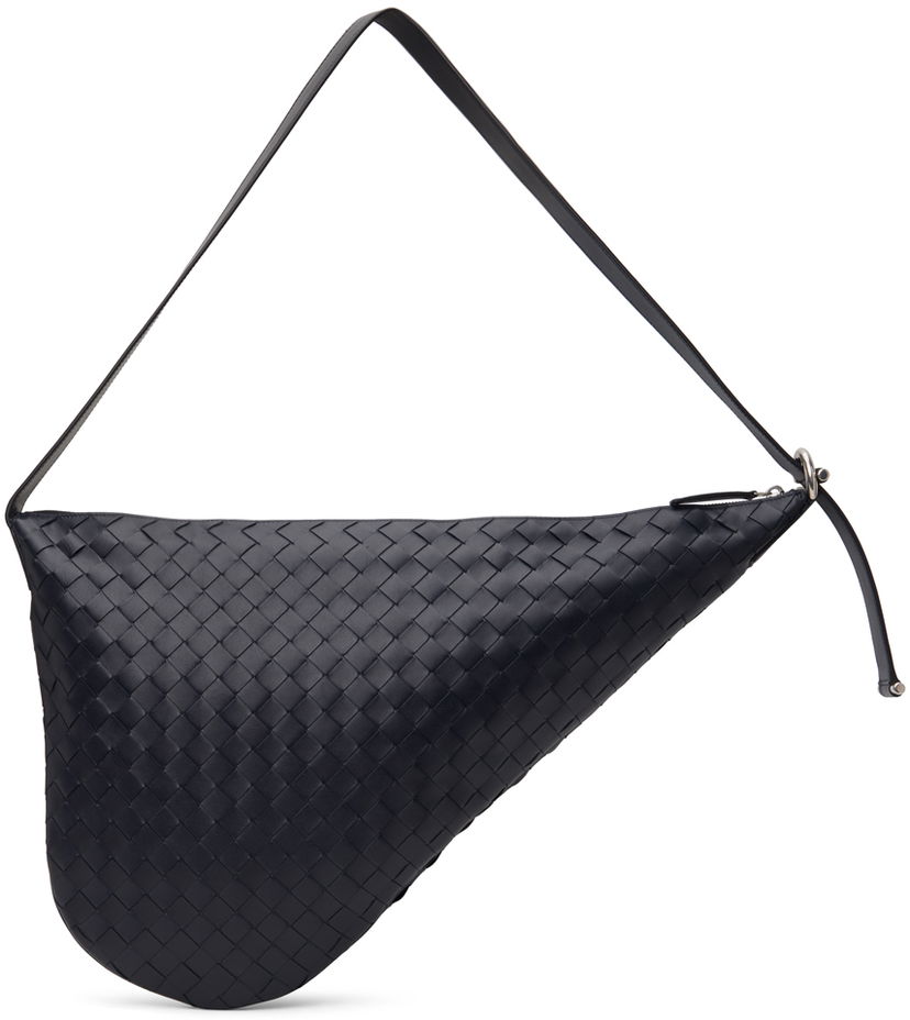 Сумка Bottega Veneta Bottega Veneta Virgule Intrecciato Leather Shoulder Bag темно-синій | 743574V2HL1