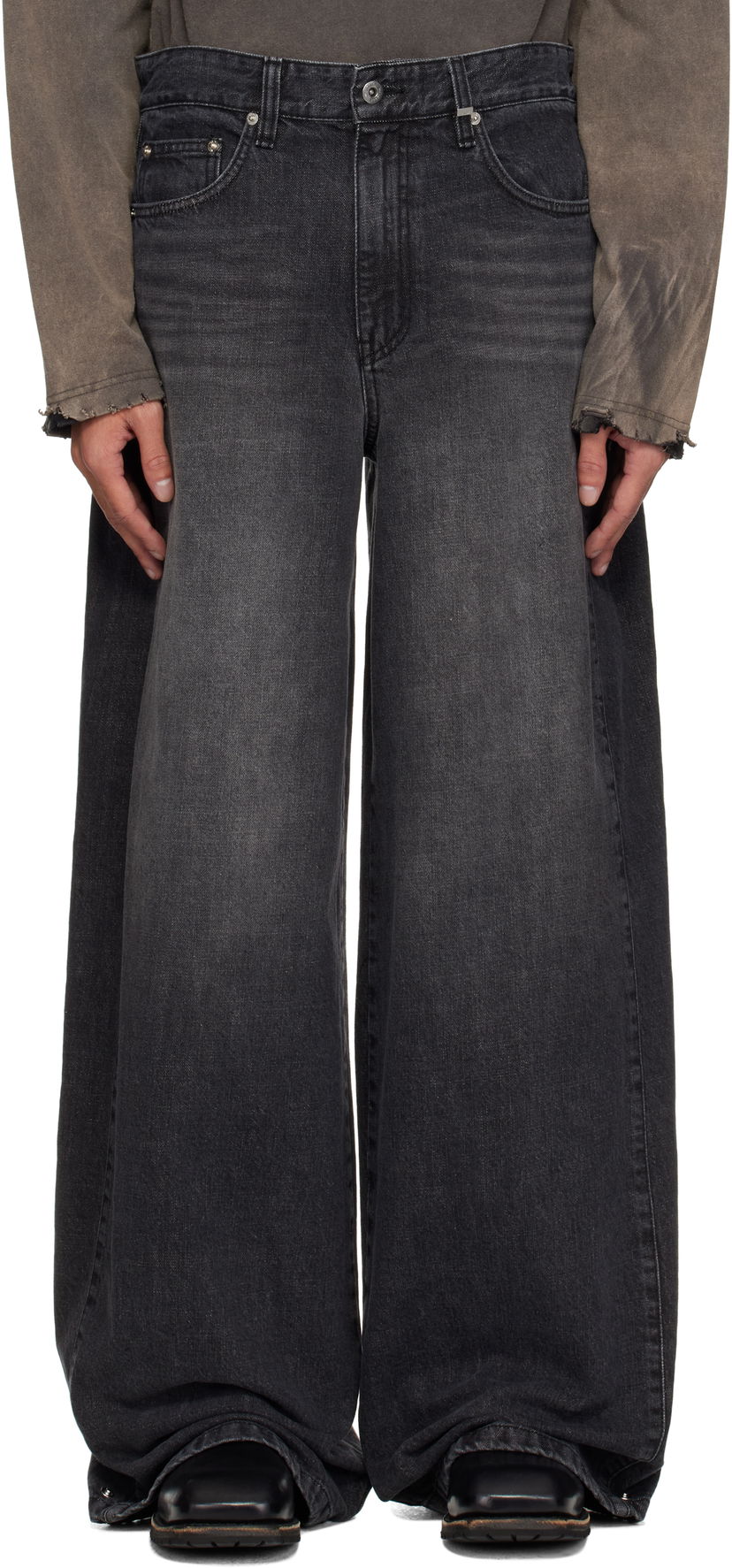 Джинси We11done We11done Tuck Detail Jeans чорний | WD-DP1-25-358-M-BK