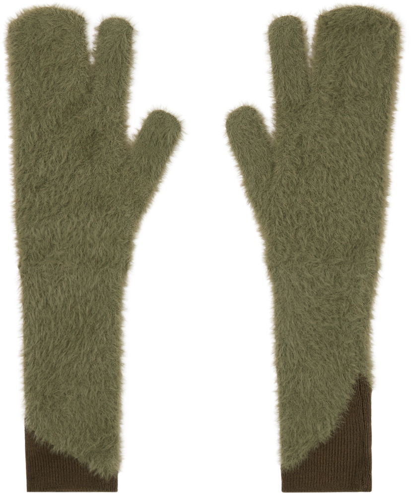 Рукавички Maison Margiela Furry Worn Out Mitts Зелений | S62TS0062 M13073