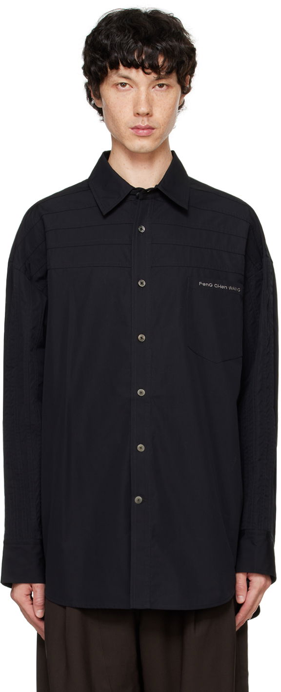 Сорочка Feng Chen Wang Feng Chen Wang Pleated Shirt чорний | FUF18SR04B