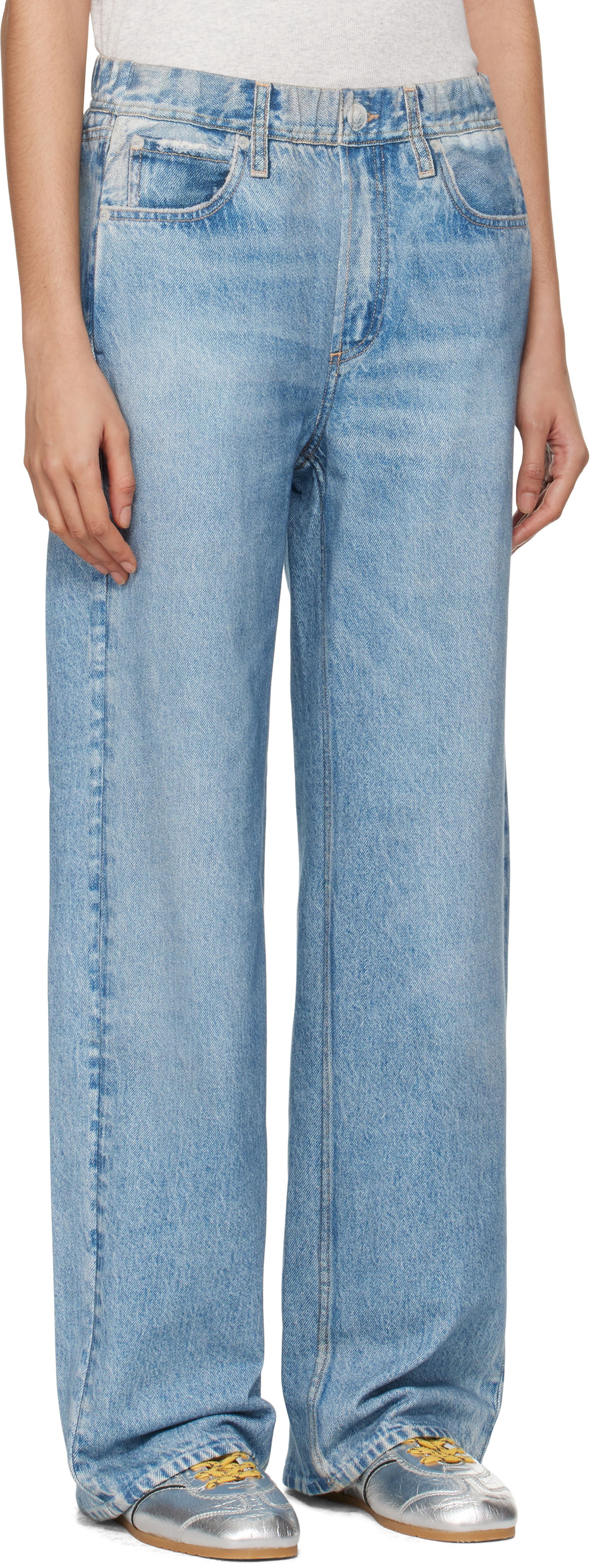 Джинси rag & bone Miramar Terry Wide-Leg Lounge Pants Синій | WCW24F70028202, 1